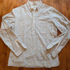 Taylor Stitch Popover in Indigo Variegated Stripe - Medium